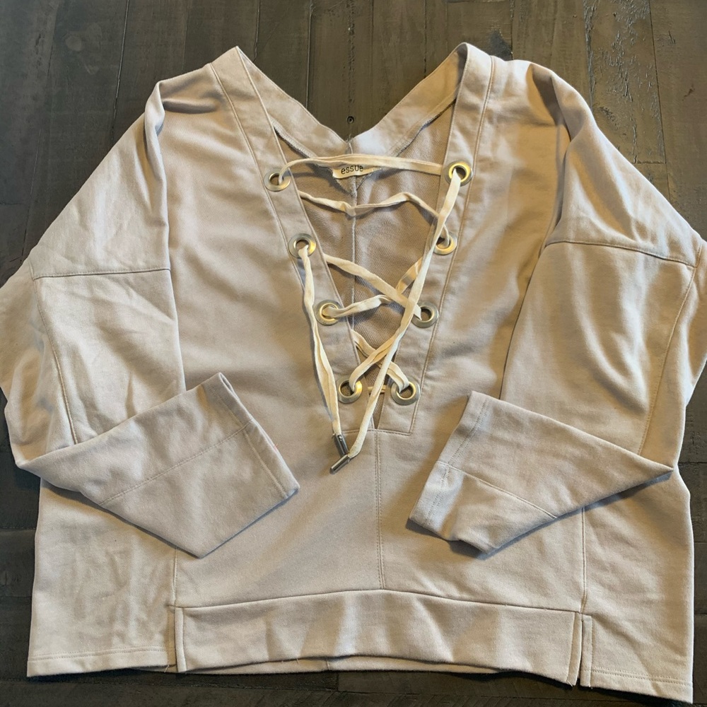 Lace-up front sweatshirt